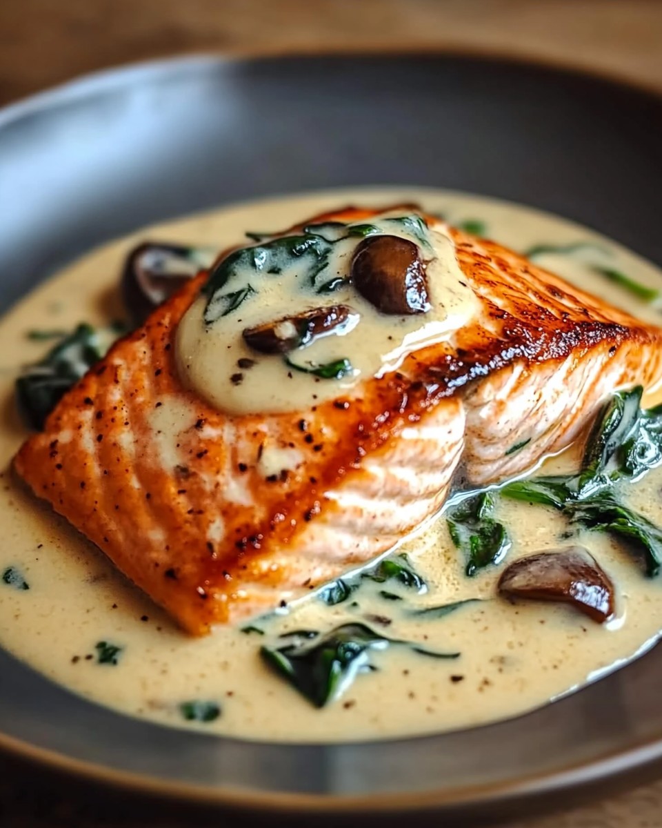 Pan-Seared Salmon Florentine Sauce