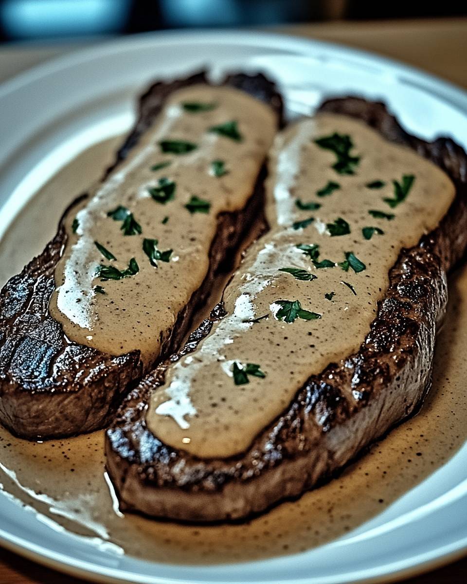 Juicy Steak with Garlic Sauce