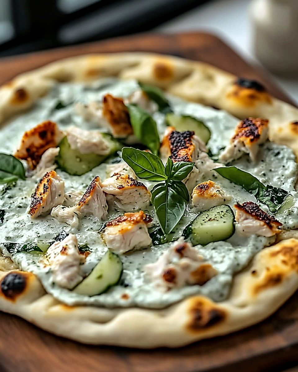 Tzatziki Chicken Naan Pizza
