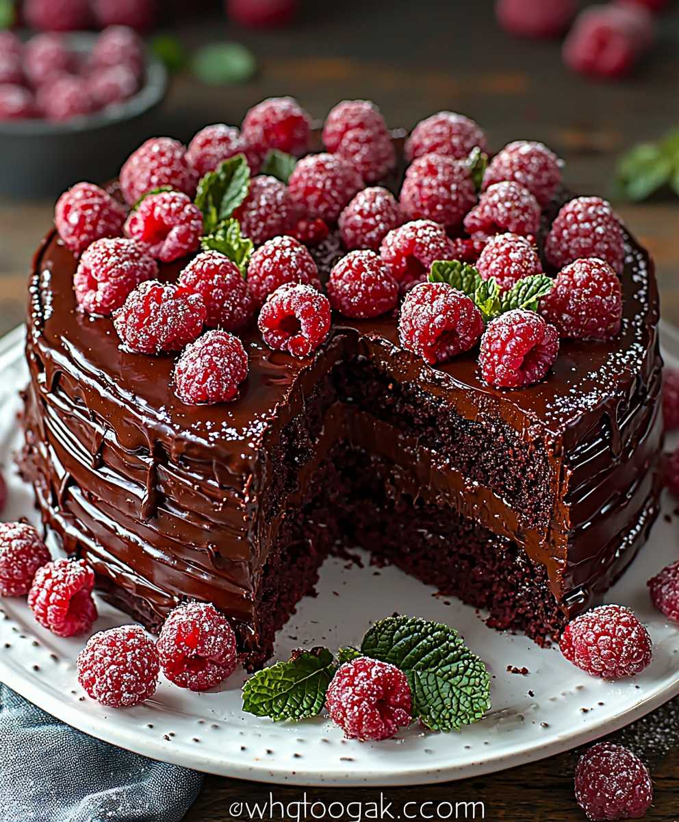 Chocolate Raspberry Truffle Cake