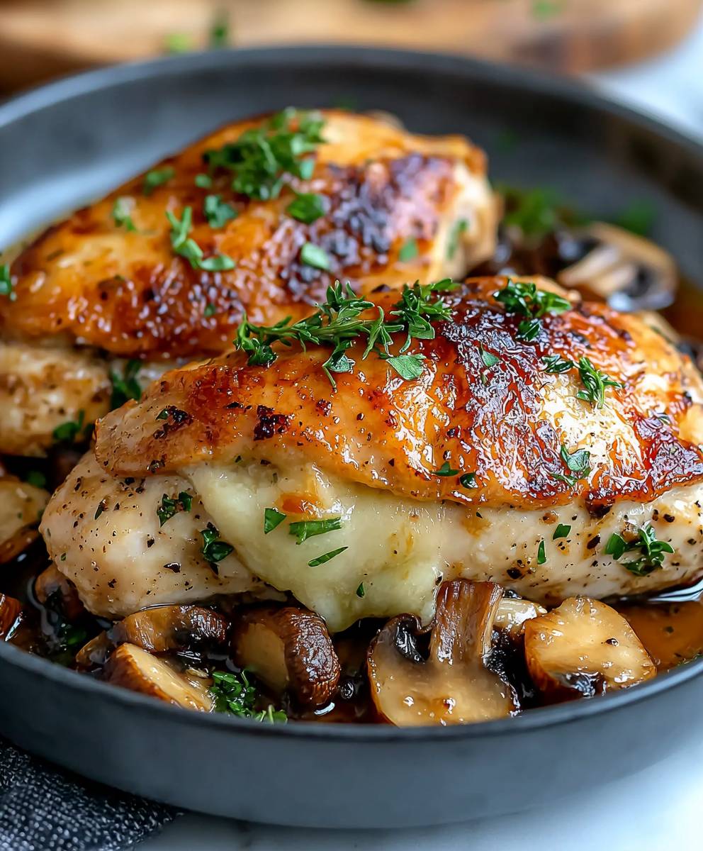 Mushroom Stuffed Chicken Breast