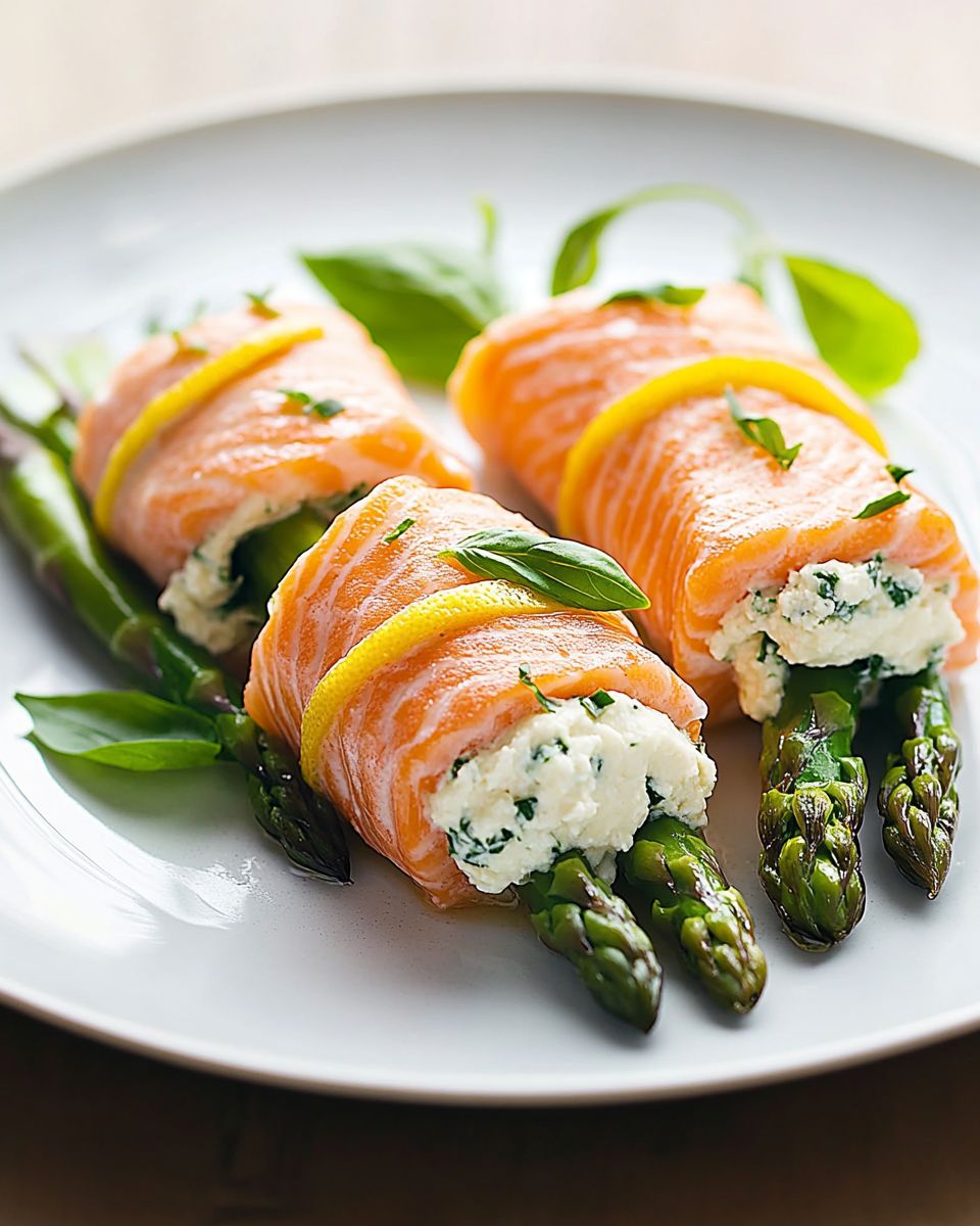 Asparagus Lemon Basil Salmon Rolls