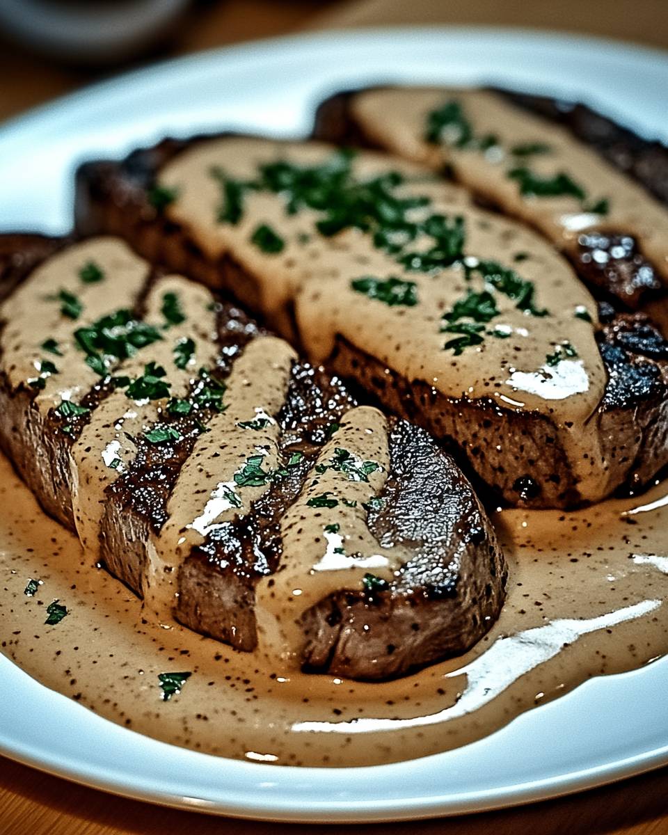 Juicy Steak with Garlic Sauce
